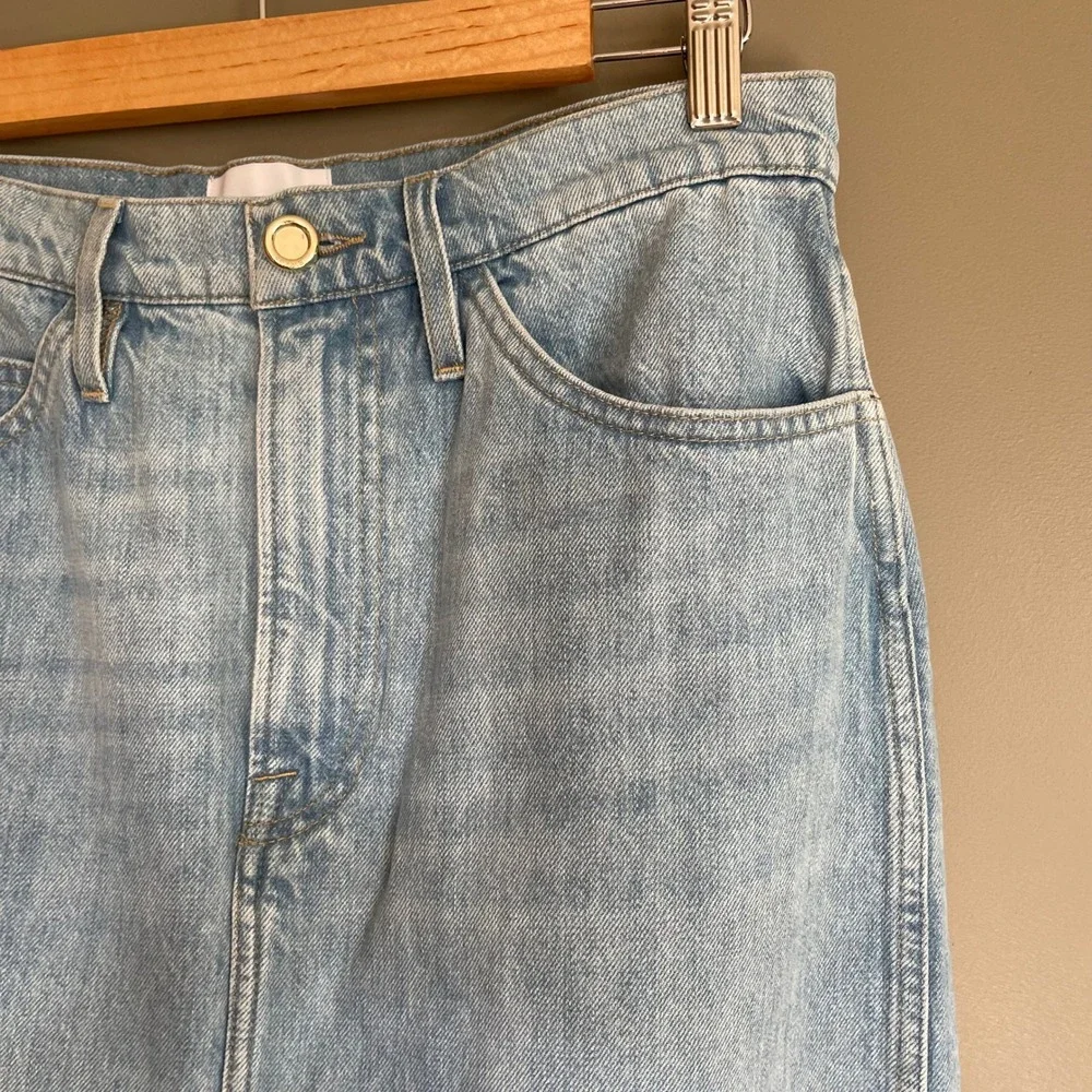 FRAME Le Italien Maxi‎ Skirt Denim Jean Skirt Size 29 Turin Wash Blue Chic Sexy